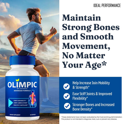 Olimpic Capsules, Advanced Joint Support Supplement Pills for Mobility and Comfort - Maximum Strength, Official Olim Pic Joint Support All Natural Formula, Premium Olim-Pic Reviews (3 Pack) IDEAL PERFORMANCEBuy Supplements Australia