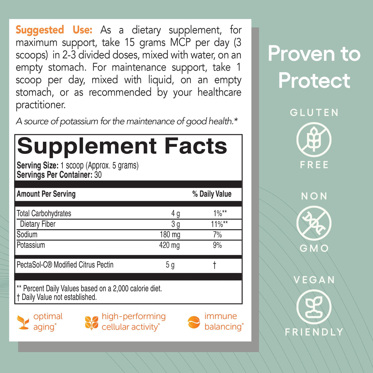 PectaSol Modified Citrus Pectin – 454g Powder – Total-Body Health Supplement to Support the Heart, Immune System, Inflammation Response & Healthy Aging + Maintain Healthy Galectin-3 Levels