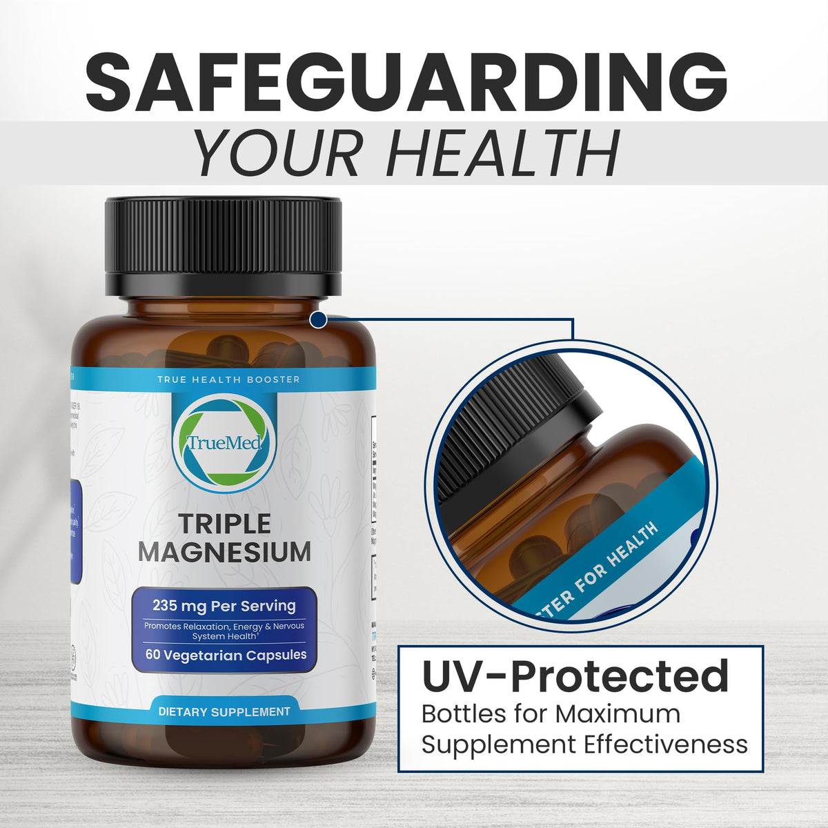 Truemed Triple Magnesium Complex Supplement 235mg with Magnesium Citrate, Malate & Lysinate Chelate | Magnesium Supplement for Sleep, Muscle Relaxation, Energy & Nerve Support | 60 Capsules, USA Made TRUEMED buy supplements Au