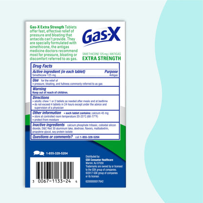 Gas-X Extra Strength Chewable Gas Relief Tablets with Simethicone 125 mg for Bloating Relief, Cherry - 72 Count Gas-X buy supplements Au