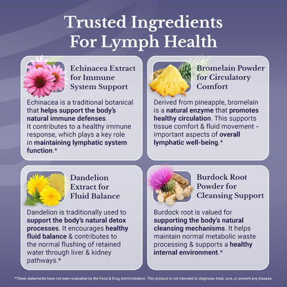 NATION HEALTH MD Lymph MD - Lymphatic Drainage Supplement - with Bromelain, Echinacea, Burdock Root, Dandelion, Rutin, Kelp & More - Lymph System Support for Women & Men - 60 Capsules NATION HEALTH MD buy supplements Au