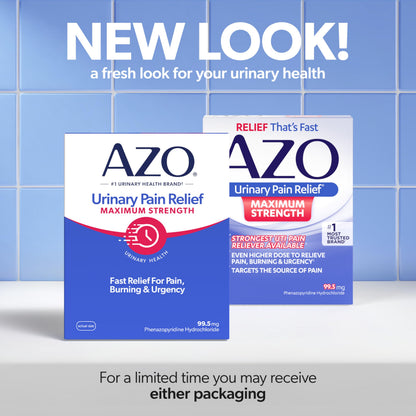Azo Urinary Pain Relief Maximum Strength, Fast Relief Of Uti Pain, Burning & Urgency, Targets Source Of Pain, #1 Most Trusted Brand, 24 Tablets AZO buy supplements Au