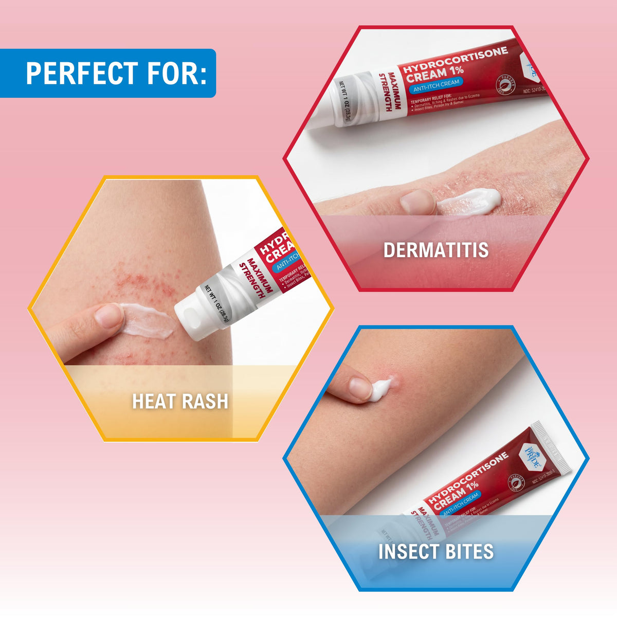 MED Pride Hydro Cortisone (Hydrocortisone) Cream 1% OTC Bulk Pack of 4 X 1 Oz Anti-Itch Ointment for Rash, Eczema, Bug Bites MED PRIDE buy supplements Au