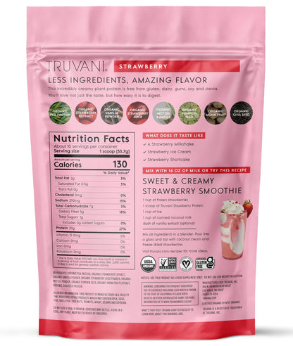 Truvani Organic Plant Based Protein Powder | Vanilla Chai | 10 Servings | Vegan | 20g Pea Protein | Keto | Gluten & Dairy Free | Low Carb | No Added Sugar
