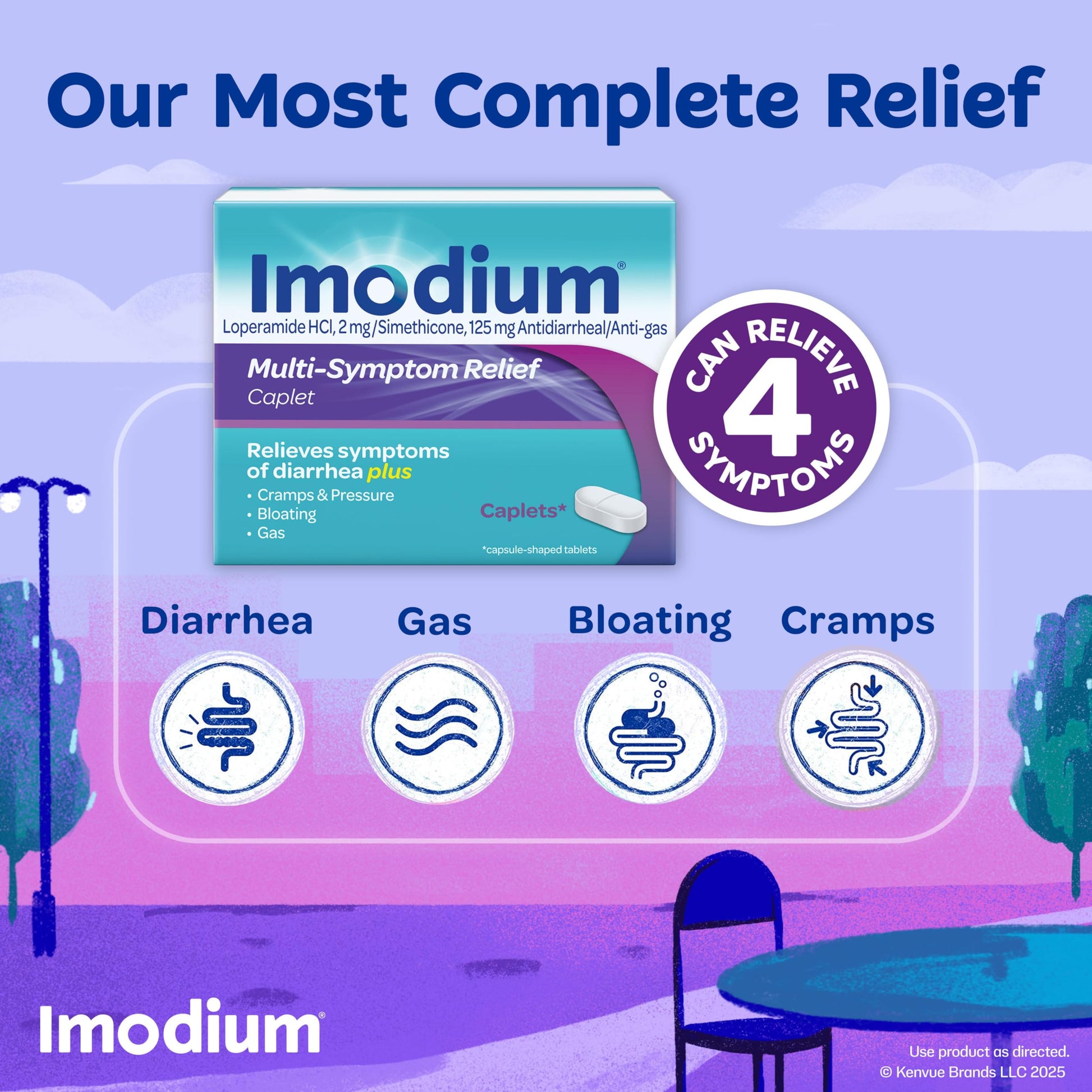 Imodium Multi-Symptom Relief Caplets, Loperamide Hydrochloride & Simethicone Anti-Diarrheal Medicine for the Relief of Diarrhea, Gas, Bloating, Cramps & Pressure, 18 ct Imodium buy supplements Au