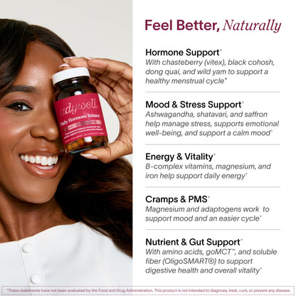 Ladywell Daily Hormone Balance Capsules | Natural Cycle Support for Women | Supports Mood, Bloating, Cramps, Skin Health & Cravings | with Chasteberry, B Vitamins, Ashwagandha, Saffron & More | 60 Ct Ladywell buy supplements Au