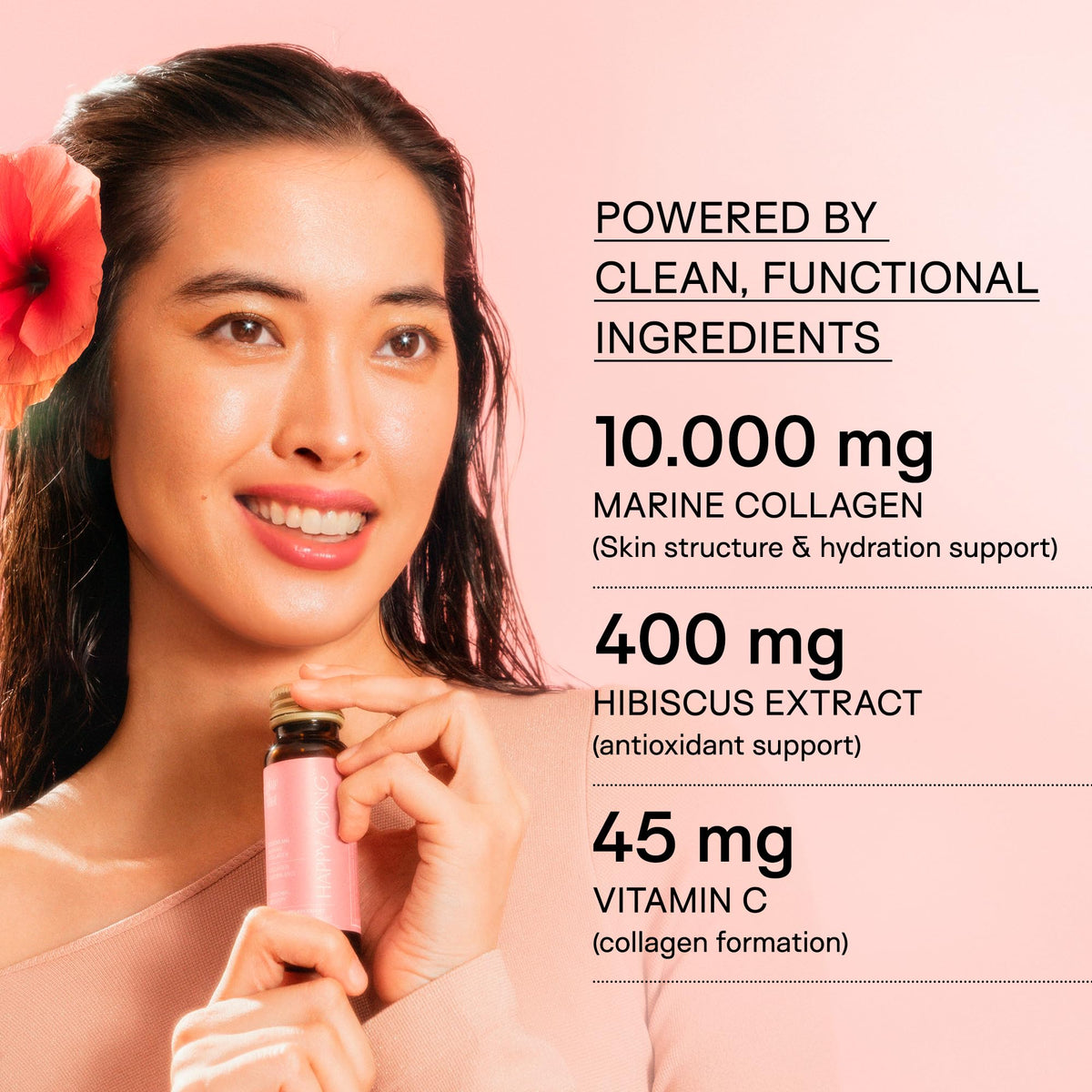Happy Aging Marine Collagen Peptides Glow Shot 10,000mg - Liquid Collagen for Women with Liposomal Delivery - Promotes Skin Hydration, Elasticity & Radiance - Supports Hair & Nails, 10 Shots Happy Aging buy supplements Au