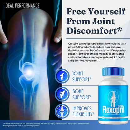 Flexopril Ultra Joint Support Capsules, Official Flexopril Supplement Pills, All-Natural Formula to Fortify Bones and Bolster Flexibility - Maximum Strength, FlexoprilUltra Pills Reviews (60 Capsules) IDEAL PERFORMANCEBuy Supplements Australia
