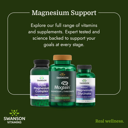 Swanson Triple Magnesium Complex Bone, Nerve, and Muscle Support Supplement for Adults Seeking Optimal Magnesium Absorption - 400 mg (300 Vegan Capsules) Swanson buy supplements Au