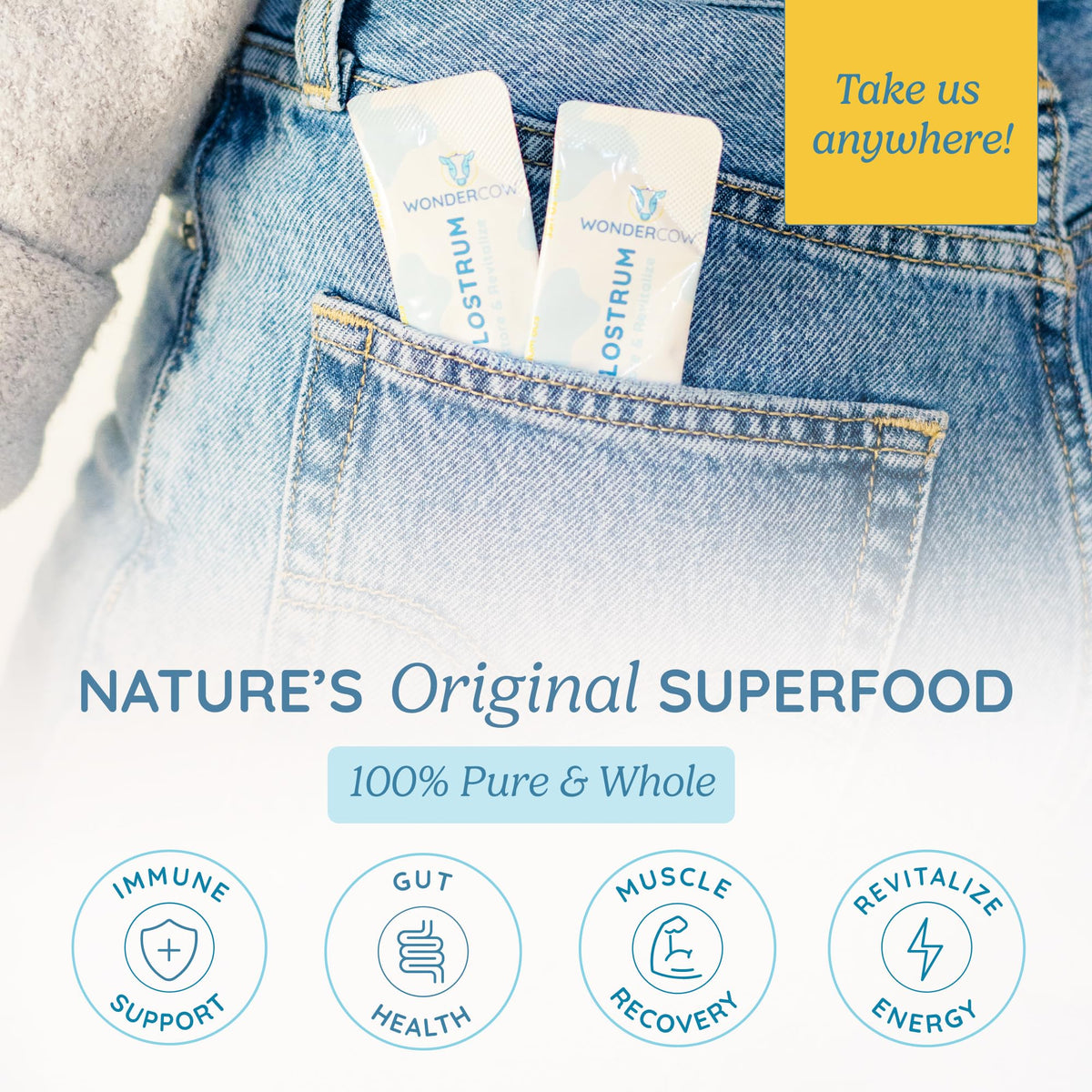 WONDERCOW Colostrum Supplement Powder for Gut Health, Immune Support & Wellness | Natural IgG Pure Whole Bovine Colostrum Superfood, Unflavored, 30 Servings WONDERCOWBuy Supplements Australia