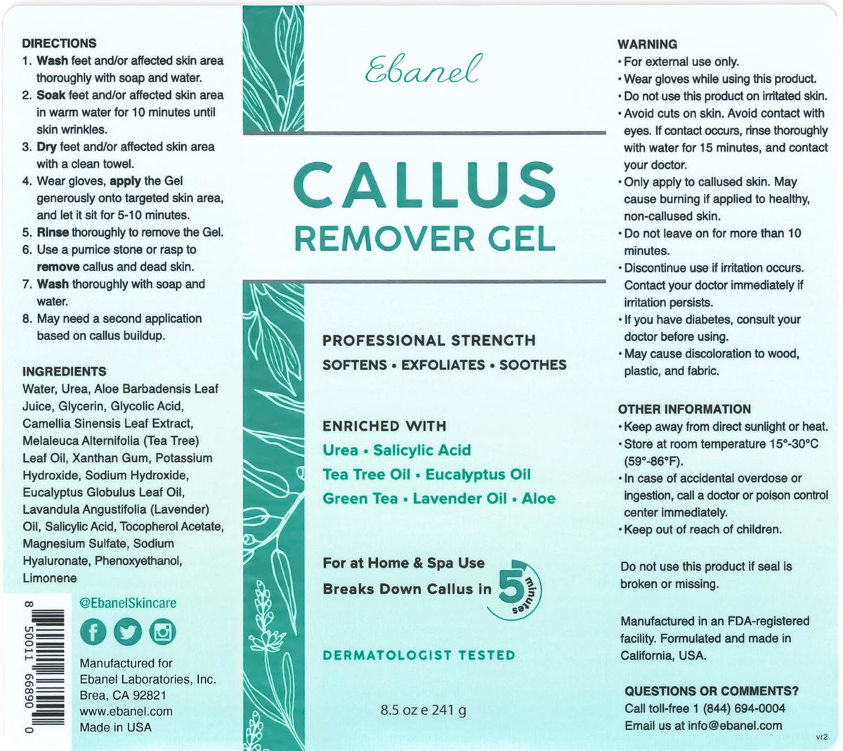 Ebanel Bundle of Callus Remover Gel and Antifungal Treatment