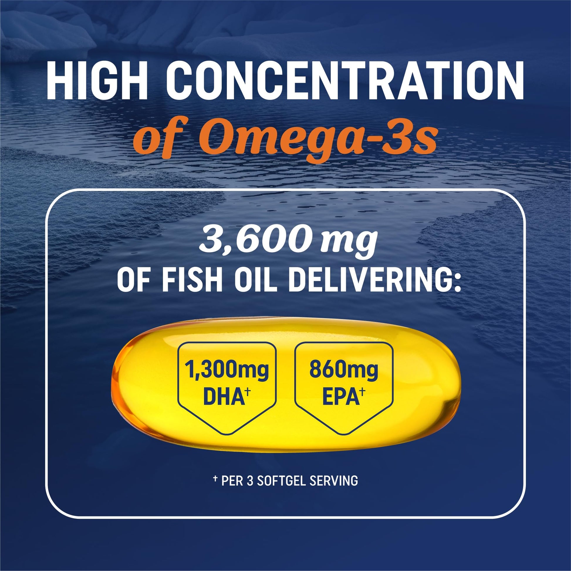 Triple Strength Omega 3 Fish Oil 3600 mg | EPA & DHA | Over 2100mg Omega-3 Fatty Acids | 1300mg EPA + 860mg DHA | Best Essential Fatty Acids | Premium Wild Caught & Burpless Fish Oil | 120 Ct MAV NUTRITION buy supplements Au