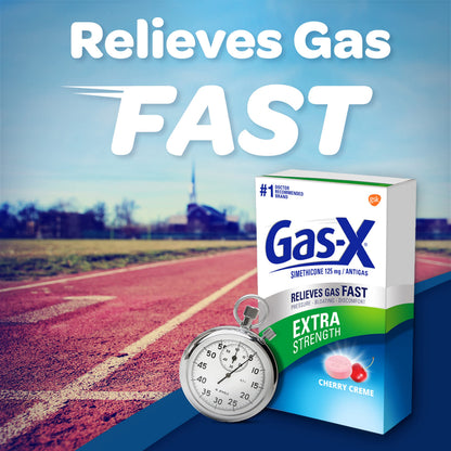 Gas-X Extra Strength Chewable Gas Relief Tablets with Simethicone 125 mg for Bloating Relief, Cherry - 72 Count Gas-X buy supplements Au