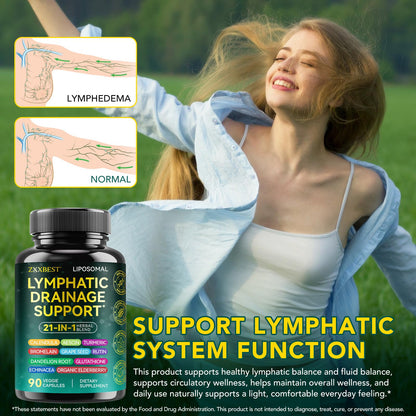 Lymphatic Drainage Supplements, Lymphatic Drainage Capsules Supplement - Wellness Complex Formula 21 in 1 - Aescia, Turmeric, Bromelain, Echinacea & More - Lymph System Support Capsule Easy Store OMZOK buy supplements Au