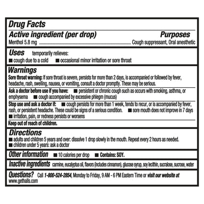 Halls Cough and Throat Relief Cherry Cough Drops, Bulk Pack, 250 Drops
