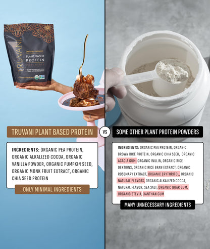 Truvani Organic Plant Based Protein Powder | Vanilla | 18 Servings | Vegan | 20g Pea Protein | Keto | Gluten & Dairy Free | Low Carb | No Added Sugar