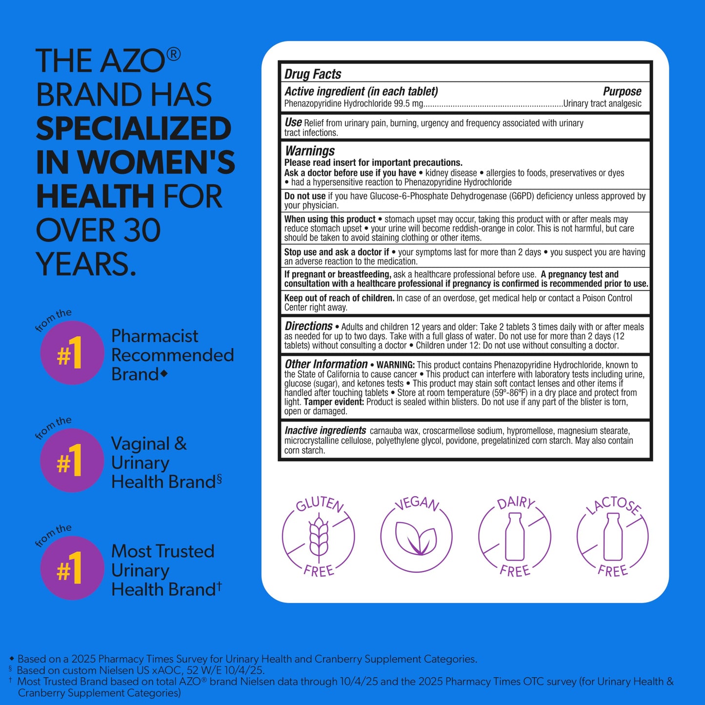 Azo Urinary Pain Relief Maximum Strength, Fast Relief Of Uti Pain, Burning & Urgency, Targets Source Of Pain, #1 Most Trusted Brand, 24 Tablets AZO buy supplements Au