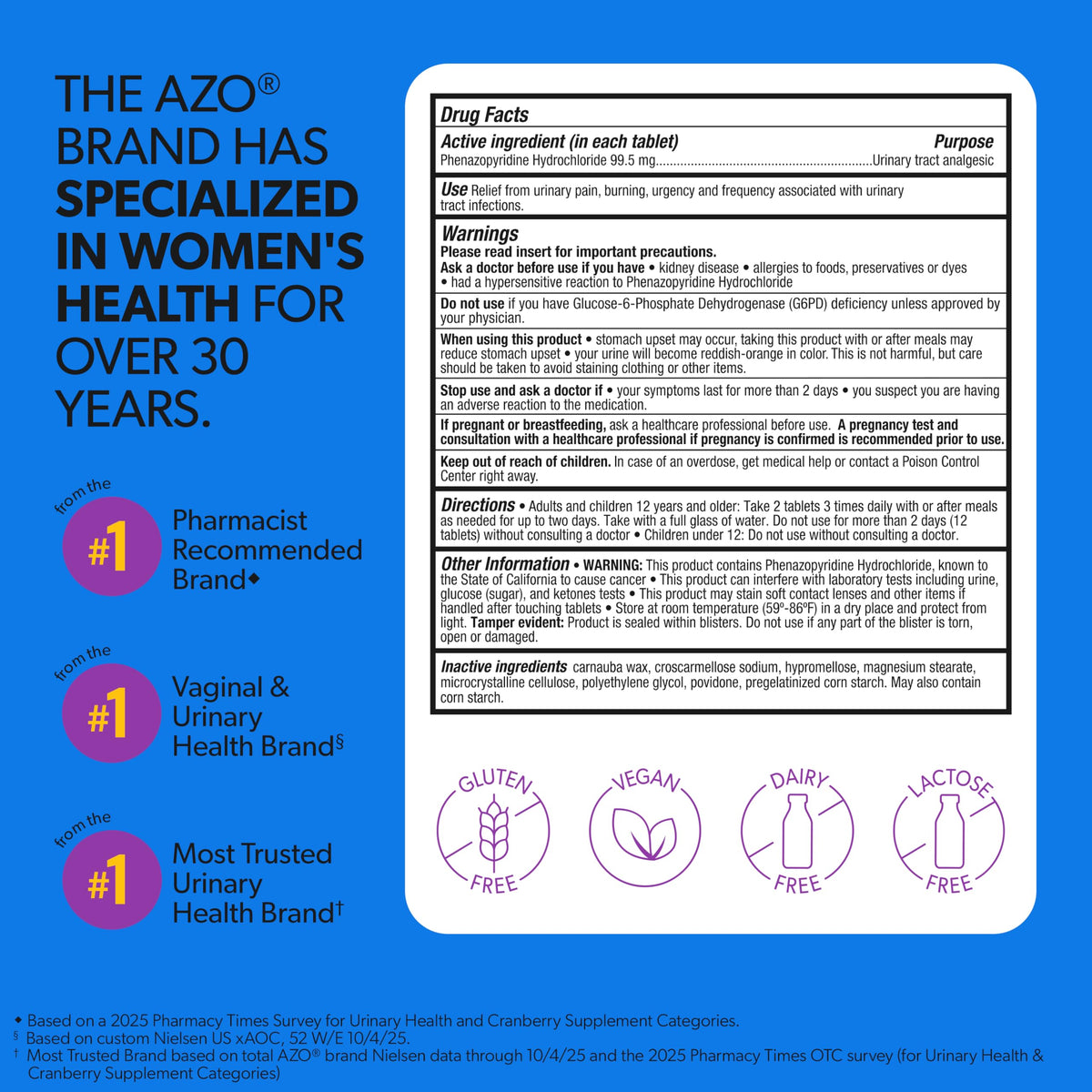 Azo Urinary Pain Relief Maximum Strength, Fast Relief Of Uti Pain, Burning & Urgency, Targets Source Of Pain, #1 Most Trusted Brand, 24 Tablets AZO buy supplements Au