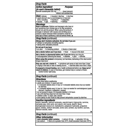 Pepto Bismol Chews, Upset Stomach Relief, Nausea Relief, Heartburn Relief, Indigestion Relief, Anti Diarrhea Medication for Adults - 5 Symptom Fast Relief, 72 Chewable Tablets (3x24 ct) Pepto Bismol buy supplements Au