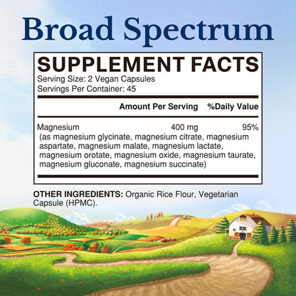 Vitalitown 10 in 1 Magnesium Complex Supplement - 400mg Elemental Magnesium Chelated with Glycinate, Citrate, Malate, Taurate & More - for Sleep Heart Energy - Non-GMO, Vegan, 90 Caps Vitalitown buy supplements Au