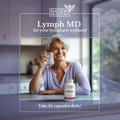 NATION HEALTH MD Lymph MD - Lymphatic Drainage Supplement - with Bromelain, Echinacea, Burdock Root, Dandelion, Rutin, Kelp & More - Lymph System Support for Women & Men - 60 Capsules NATION HEALTH MD buy supplements Au
