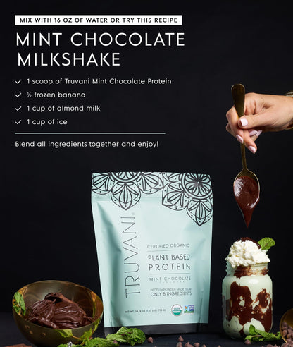 Truvani Organic Plant Based Protein Powder | Strawberry | 10 Servings | Vegan | 20g Pea Protein | Single Serving Travel Packets | Keto | Gluten & Dairy Free | Low Carb