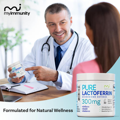 Lactoferrin 300mg Delayed Release Capsules - MyImmunity Premium Immune Support Supplement with Iron Absorption - Freeze Dried, Non-GMO, Gluten Free, Vegetarian - 30 Count (1 Month Supply) MyImmunity buy supplements Au