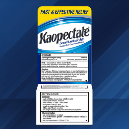 Kaopectate Multi-Symptom Anti-Diarrheal & Upset Stomach Reliever, 42 Caplets, Anti Diarrhea Caplets Kaopectate buy supplements Au