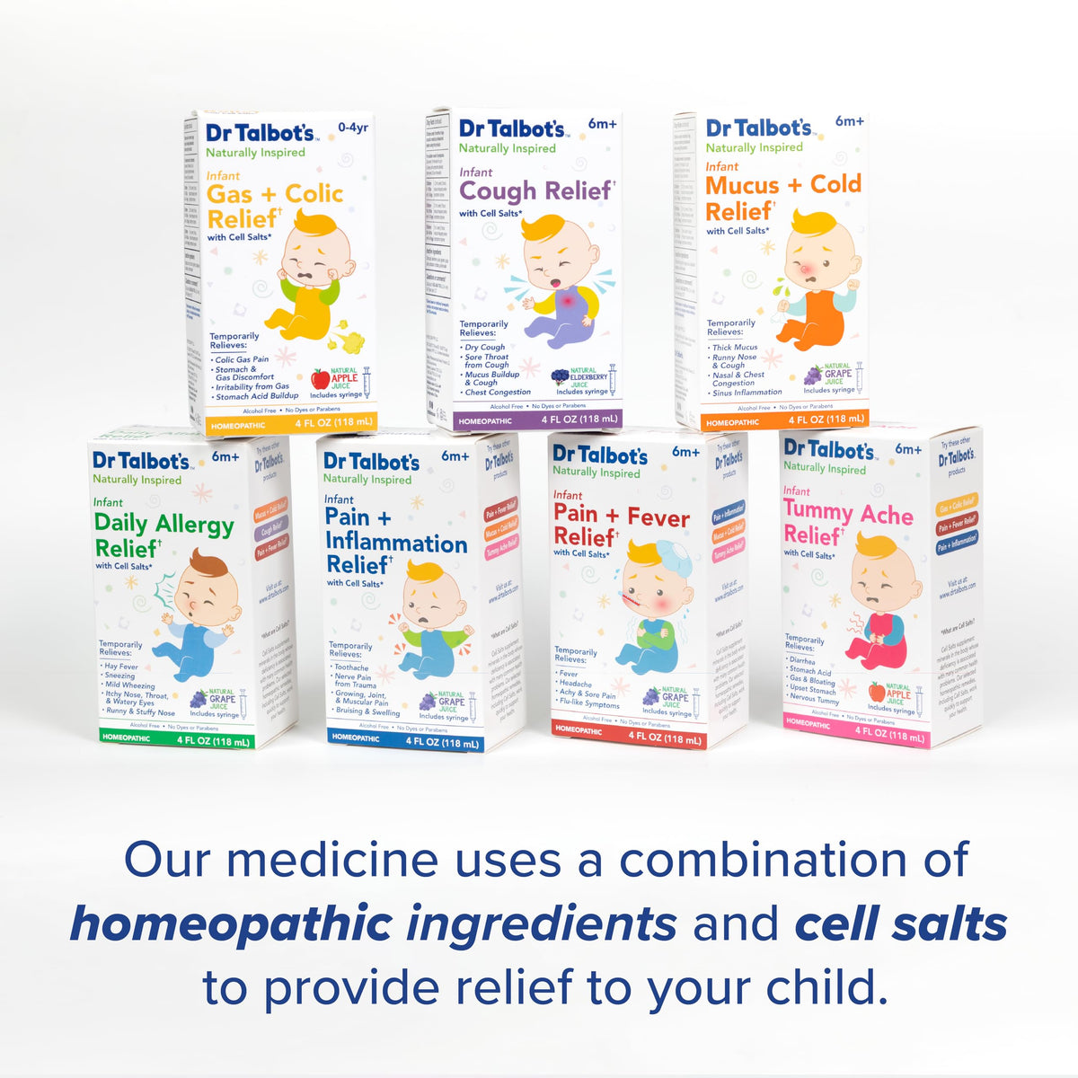Dr. Talbot's Infant Daily Allergy Relief Liquid Medicine, Naturally Inspired for Babies, Includes Syringe, Grape Juice Flavor, Purple, 4 Fl Oz