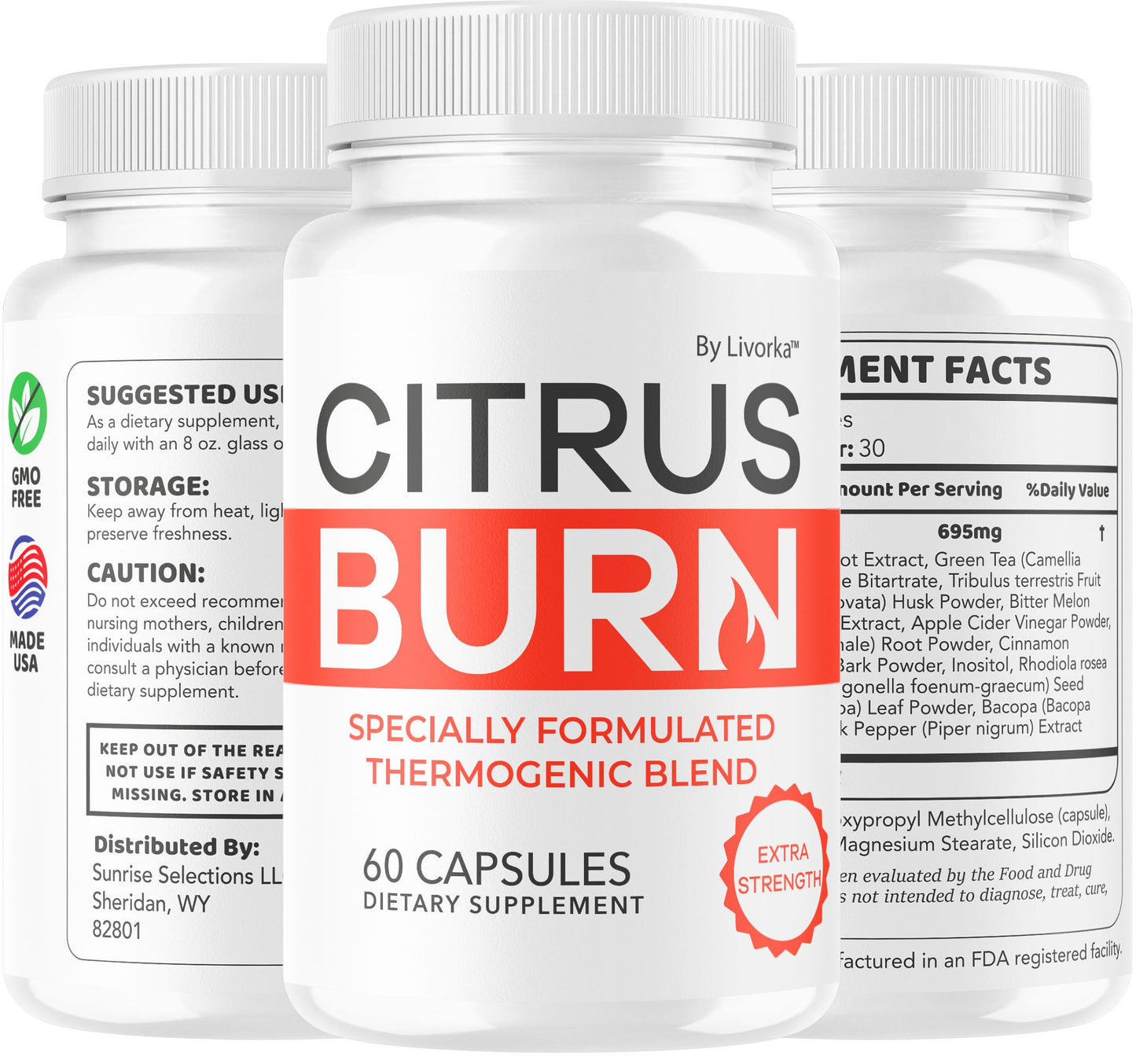 (5 Pack) Citrus Burn Capsules - Official CitrusBurn Pills Supplement Support All Natural Ingredients Advanced Formula Premium Multivitamin for Overall Health & Wellness, 300 Capsules for 5 Months LIVORKABuy Supplements Australia