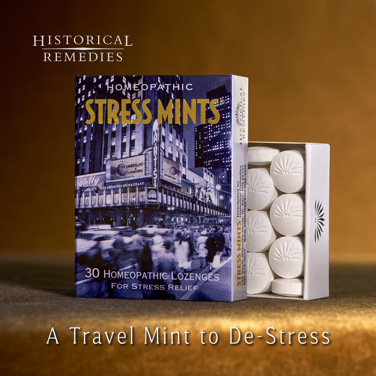 Historical Remedies Stress Mints (1 Pack) | Homeopathic Lozenges to Aid Stress & Digestion, Organic Peppermint Flavor, Vegan & Gluten-Free, Non-Habit Forming