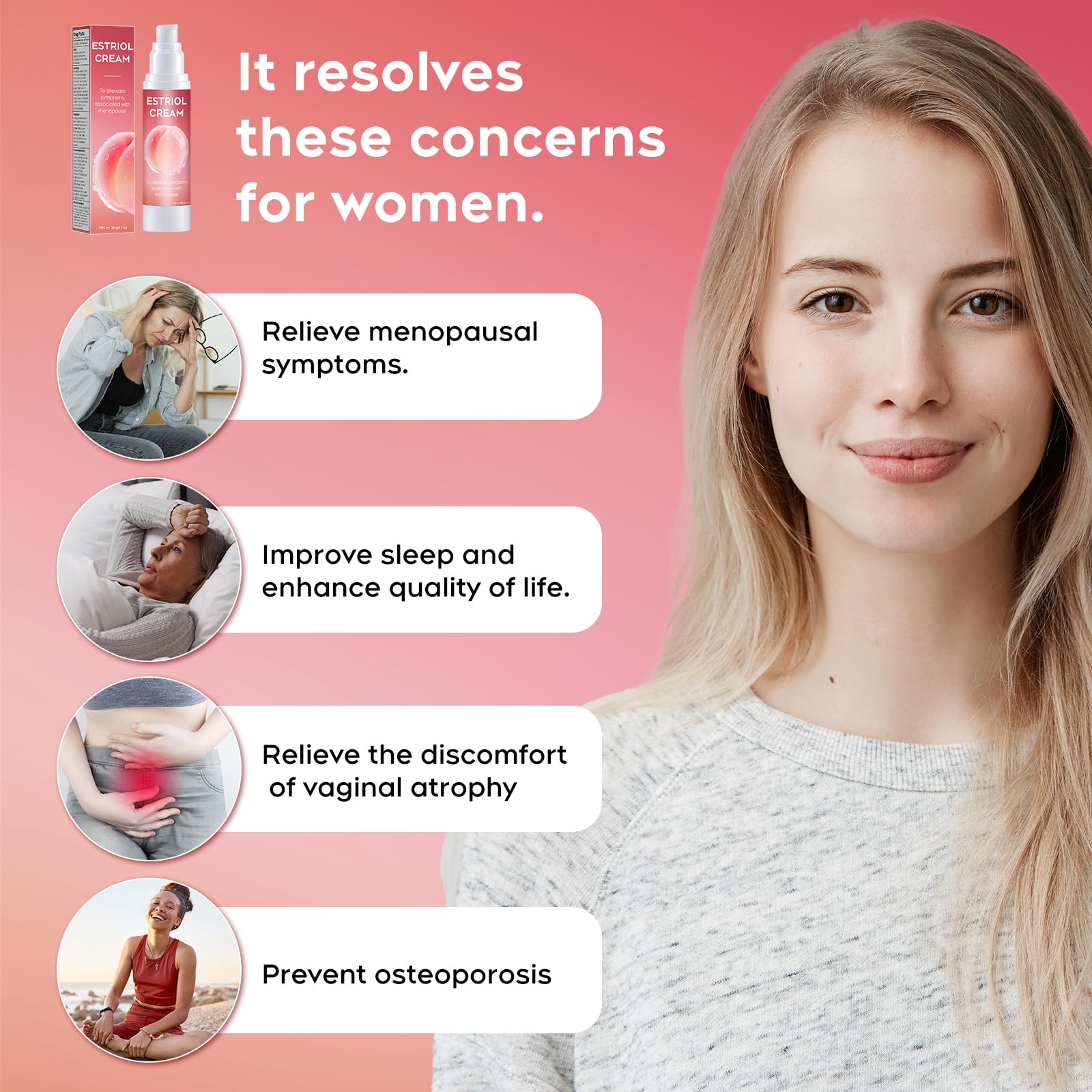 BonaImmuneX Bioidentical Estriol Moisturizing Cream for Women - Peri-Menopausal Intimate Hydration to Soothe Vaginal Dryness & Vulval Itch (1.76 oz / 50g, ~3-Month Supply) BonaImmuneX buy supplements Au