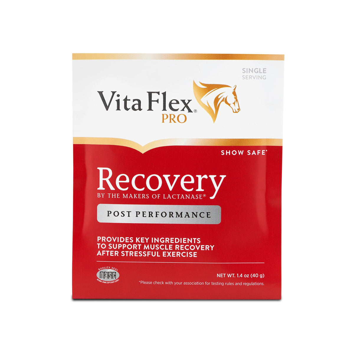 Vita Flex Pro Recovery by the Makers of Lactanase, Post Performance Horse Supplements 40 g, Show Safe Muscle Recovery Supplements, Amino Acids for Horses, Strength & Joint Health Vita FlexBuy Supplements Australia