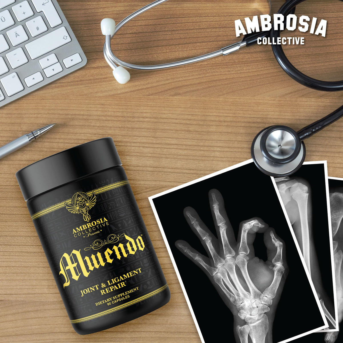 Ambrosia Mwendo - Joint & Ligament Repair | Strengthen Tendons & Increase Soft Tissue Extensibility | Muscle Soreness, & Recovery Time with BioCell Collagen | 90 Veggie Capsules AmbrosiaBuy Supplements Australia
