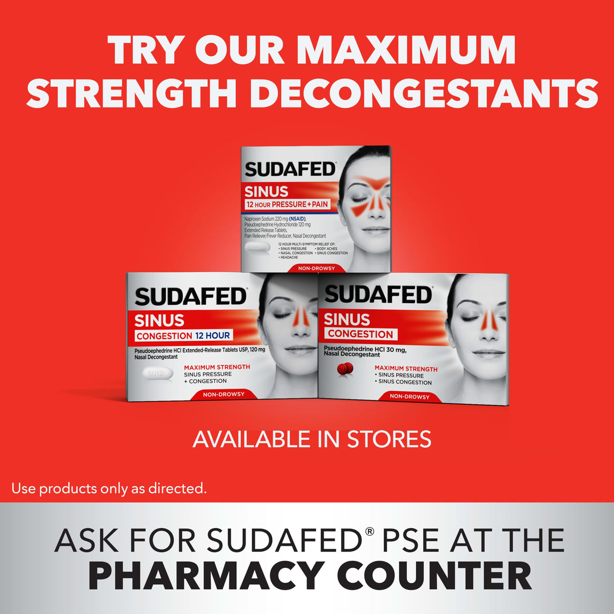 Sudafed PE Head Congestion + Mucus Relief Tablets for Sinus Pressure, Congestion, & Headache, Non-Drowsy Decongestant with Acetaminophen, Guaifenesin & Phenylephrine HCI, 24 ct Sudafed buy supplements Au