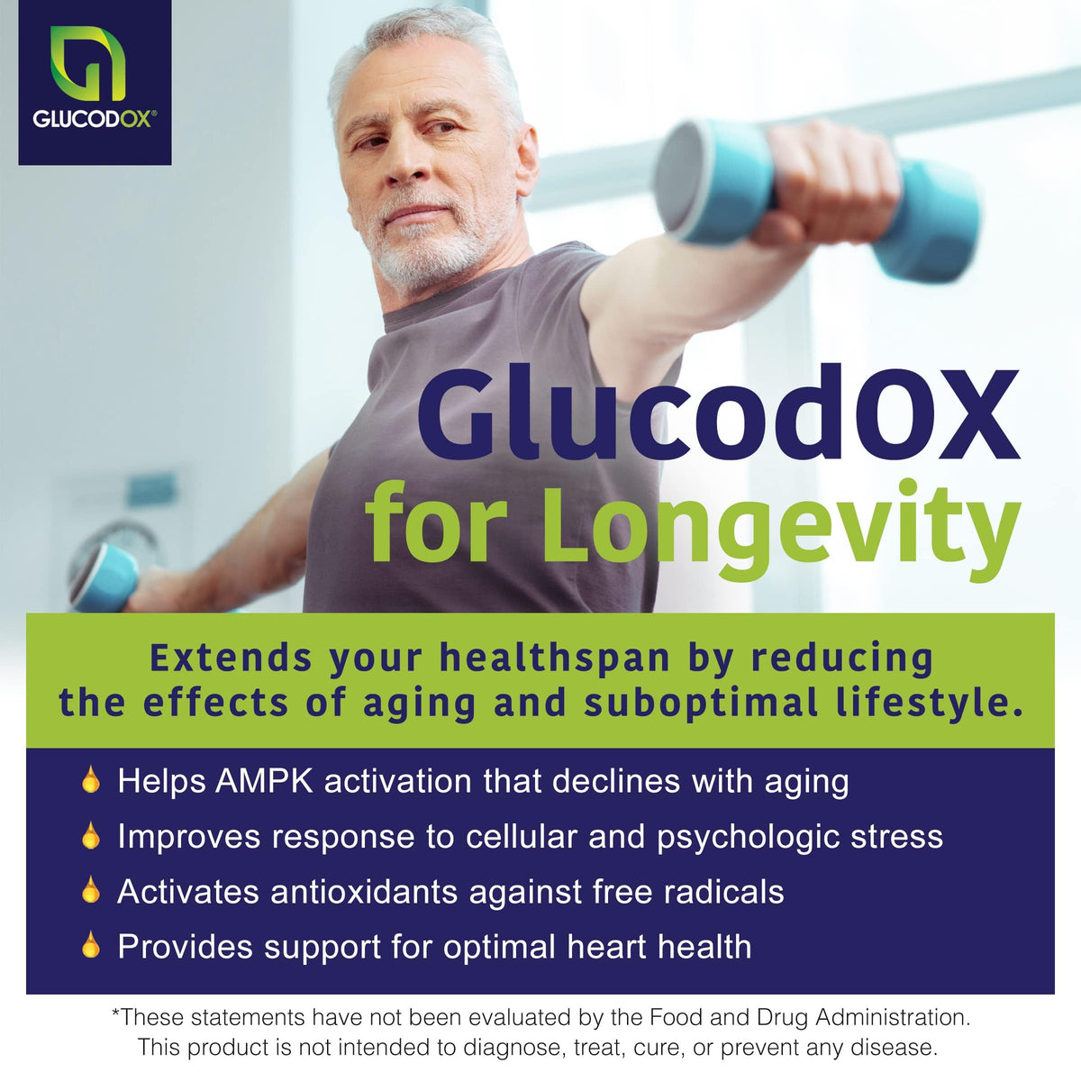 GlucodOX AMPK Activator Supplement – AMPK Enzyme, Metabolism Booster, Guggul Supplement for Body Management & Longevity – Vegan Metabolic Support - 30 Day Supply (60 Capsules) GlucodOXBuy Supplements Australia