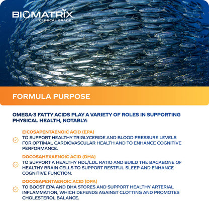 Support Omega EPA DHA Omega 3 Fish Oil Supplement - Cardiovascular, Musculoskeletal Support (120 Gel Capsules) BioMatrix buy supplements Au