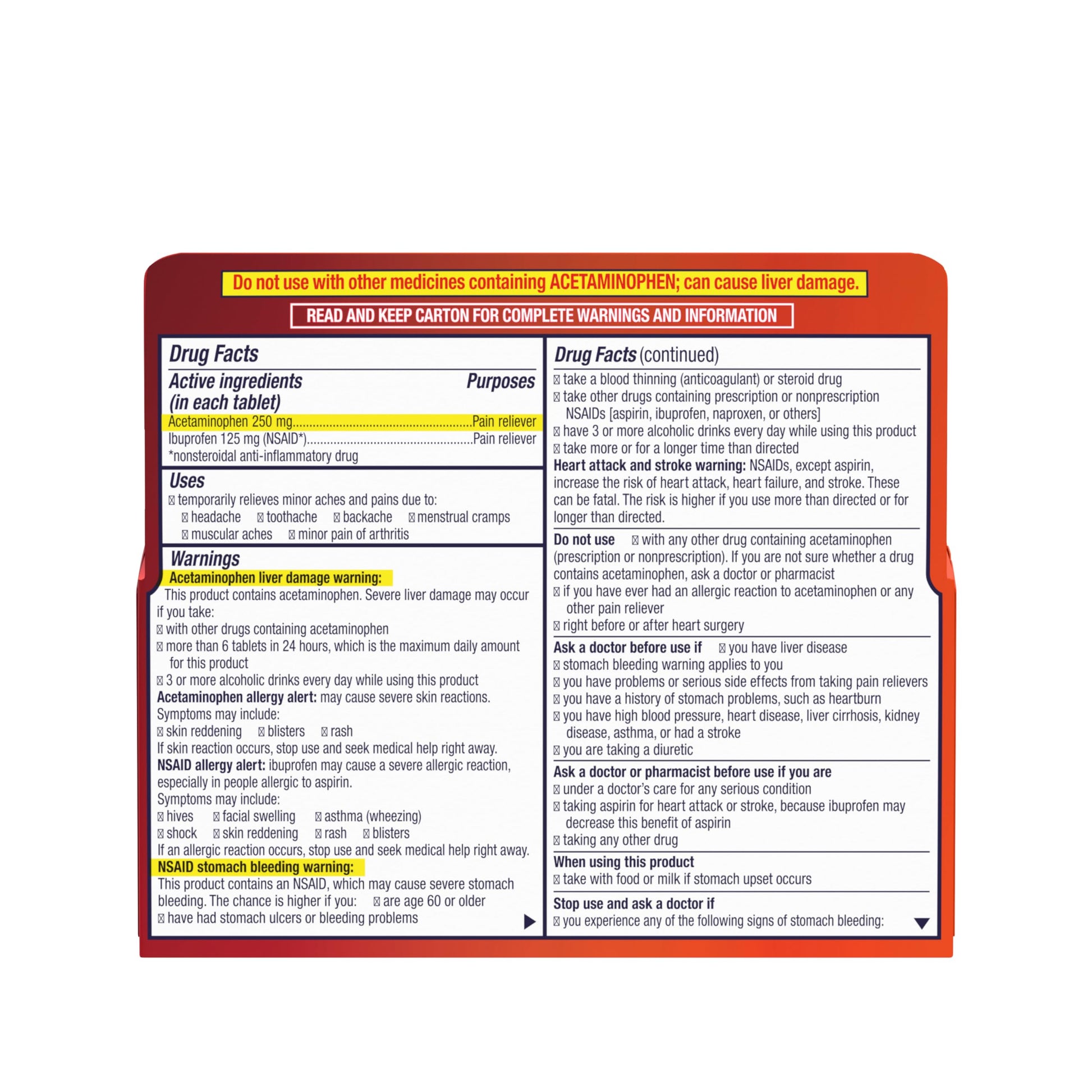 Motrin Dual Action with Tylenol, Ibuprofen & Acetaminophen Fast-Acting, Long Lasting Pain Reliever for Minor Aches & Pains, Ibuprofen (NSAID) 125 mg & Acetaminophen 250 mg, 120 ct Motrin buy supplements Au