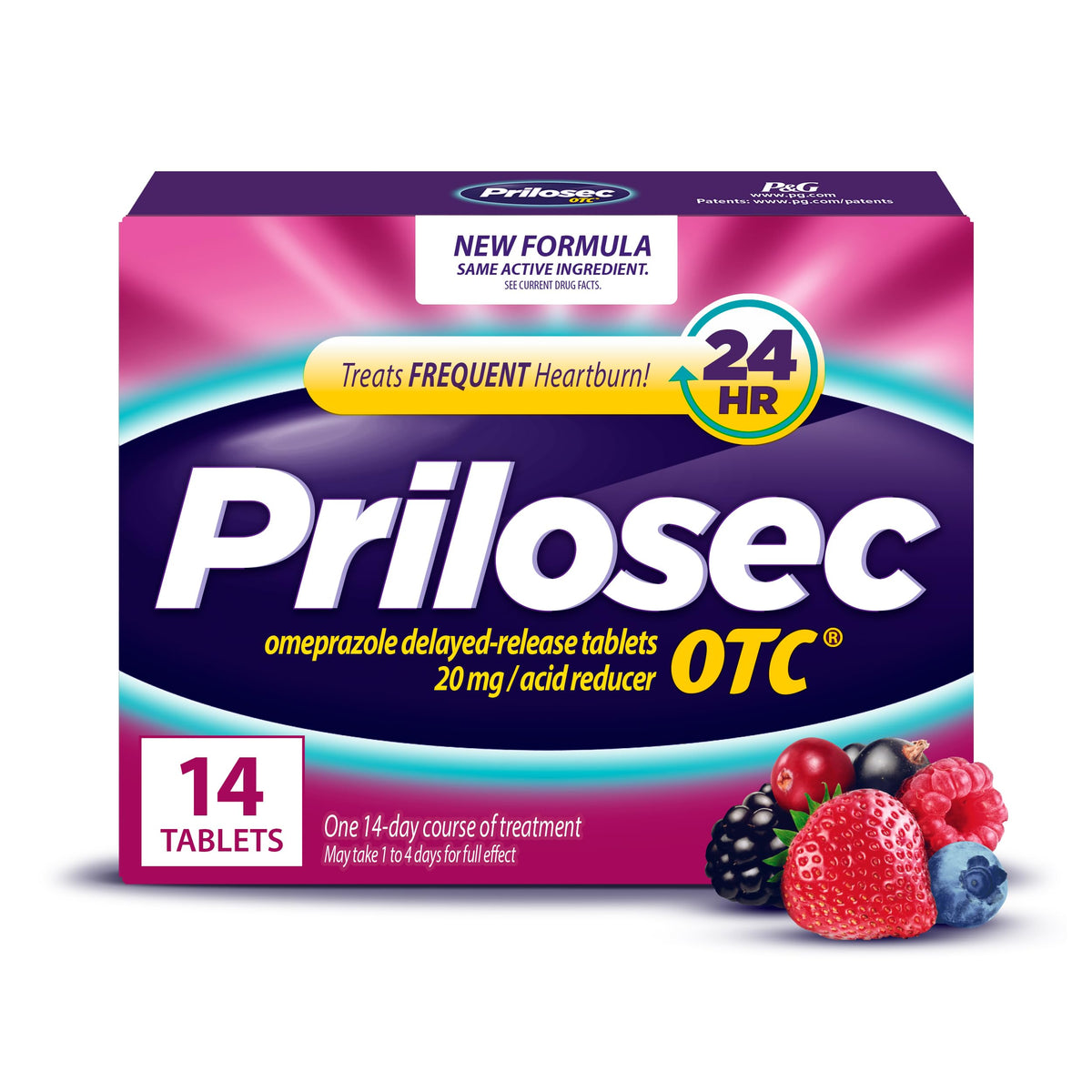 Prilosec OTC, Omeprazole Delayed Release 20mg, Acid Reducer, Treats Frequent Heartburn for 24 Hour Relief, All Day, All Night*, Heartburn Medicine, 20mg, Wildberry Flavor, 14 Tablets Prilosec buy supplements Au