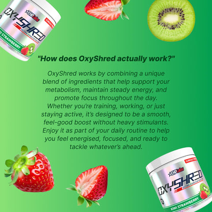 EHP Labs OxyShred Pre Workout Powder - Preworkout Powder with L Glutamine & Acetyl L Carnitine, Energy Boost Drink - Kiwi Strawberry, 60 Servings EHP Labs buy supplements Au