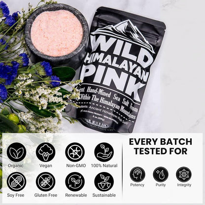 Cocotropic & Salt Duo: Wild Cocotropic Mushroom Cacao & Wild Himalayan Pink Salt (16oz Each)