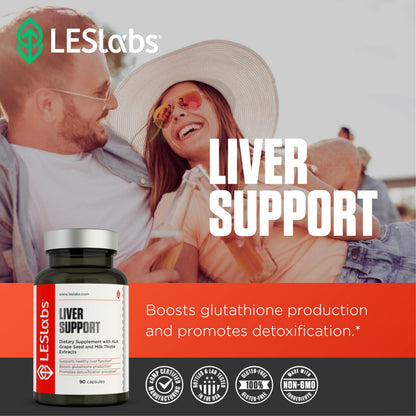 LES Labs Liver Support – Promotes Healthy Liver Function, Glutathione Production & Detoxification – Milk Thistle, NAC, ALA & Dandelion Extracts – Non-GMO Supplement – 90 Capsules LES Labs buy supplements Au