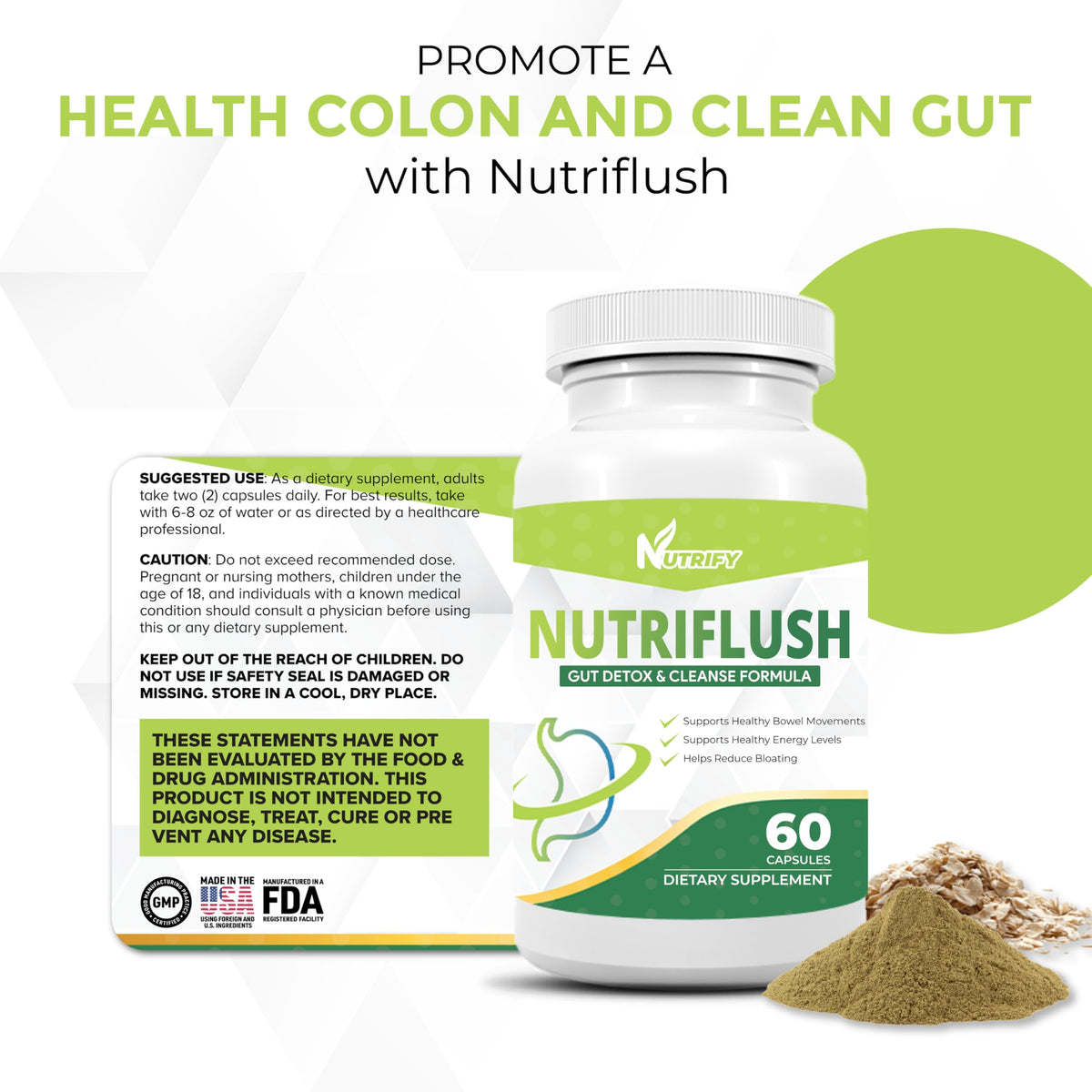 NutriFlush - Powerful Colon Support & Gut Cleanse Formula, High Absorption, GMO Free, Made in USA Generic buy supplements Au