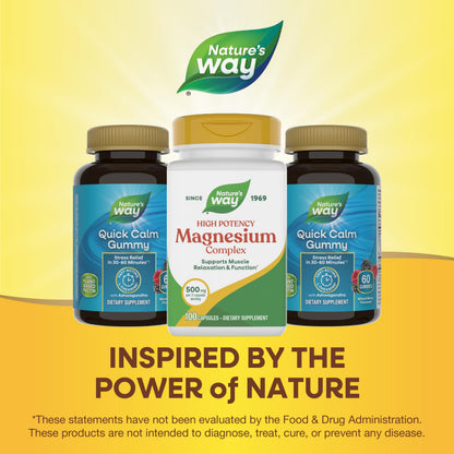 Nature's Way Magnesium Complex, Supports Muscle Relaxation*, Muscle Function*, Promotes a sense of Calm*, Magnesium Citrate and Oxide, 100 Capsules Nature's Way buy supplements Au