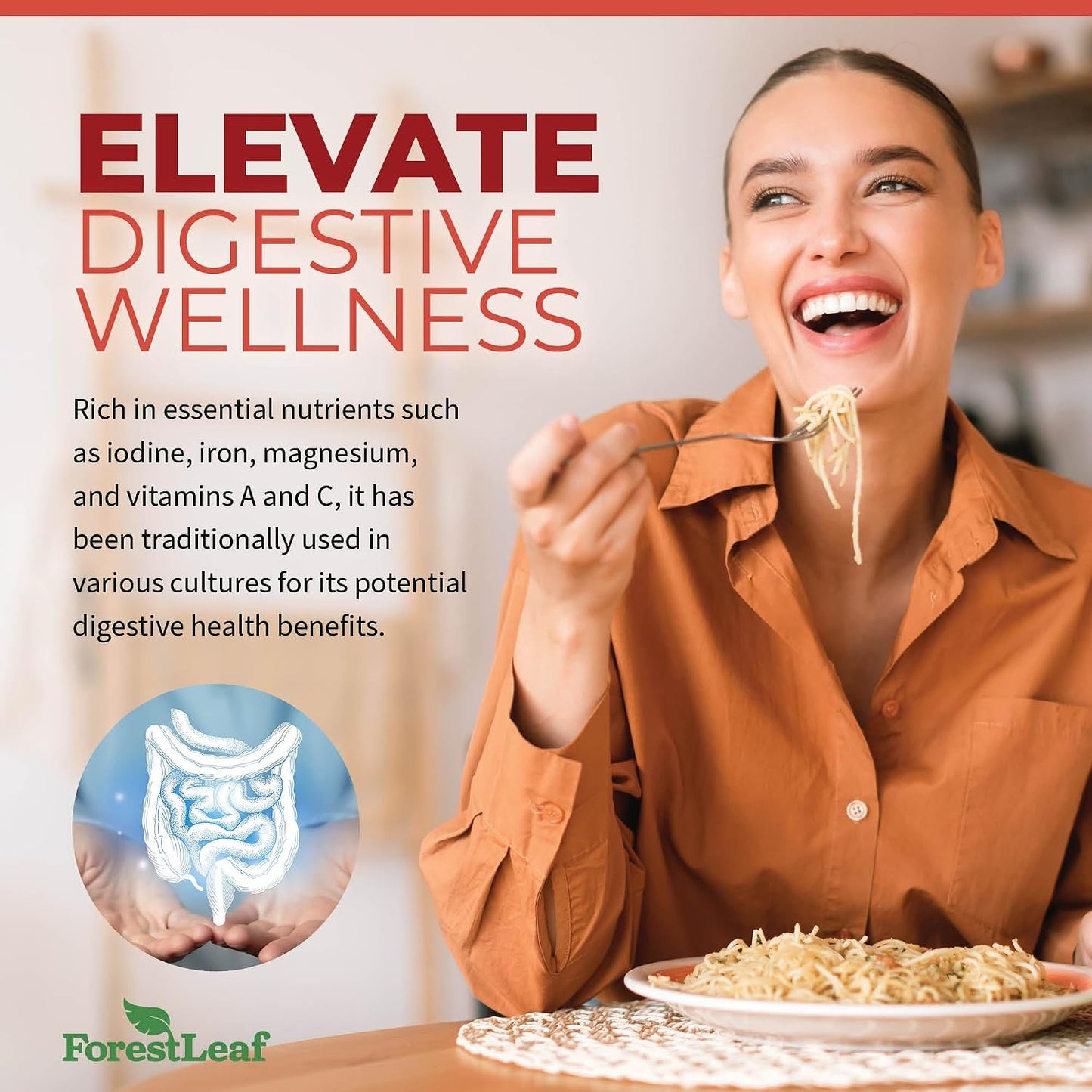 ForestLeaf Organic Irish Sea Moss Capsules | 2100mg Raw Seamoss Pills Advanced Supplement Superfood + Burdock, Bladderwrack for Digestive, Respiratory, Immune Health | 90 Vegan Organic Sea Moss Caps