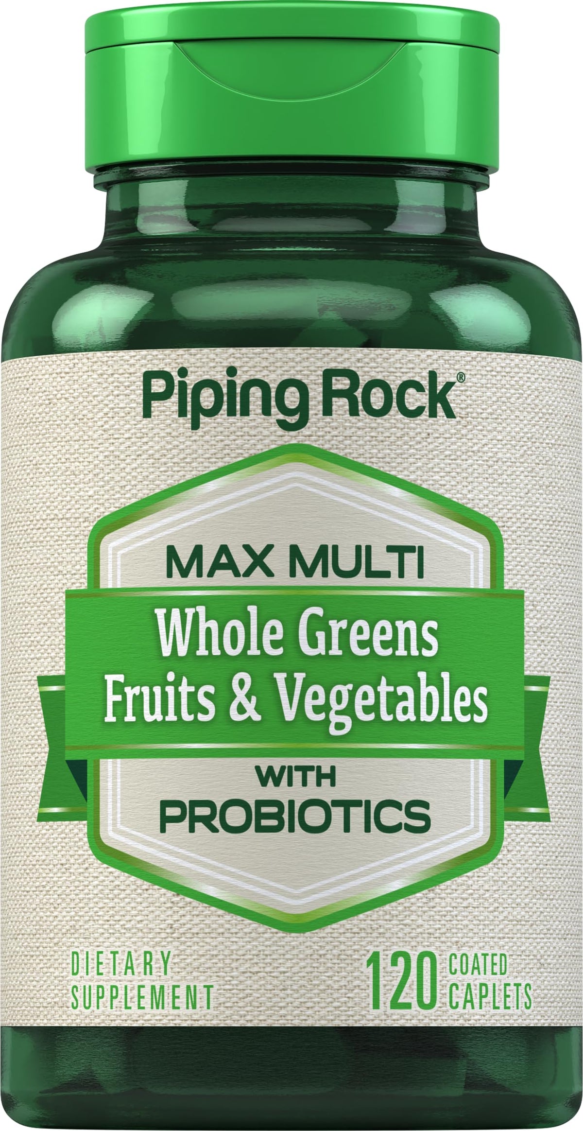 Piping Rock Fruits and Veggies Supplement | 120 Caplets | Fruit and Vegetable Blend with Probiotics | Max Multi Vitamin | Non-GMO, Gluten Free Piping RockBuy Supplements Australia