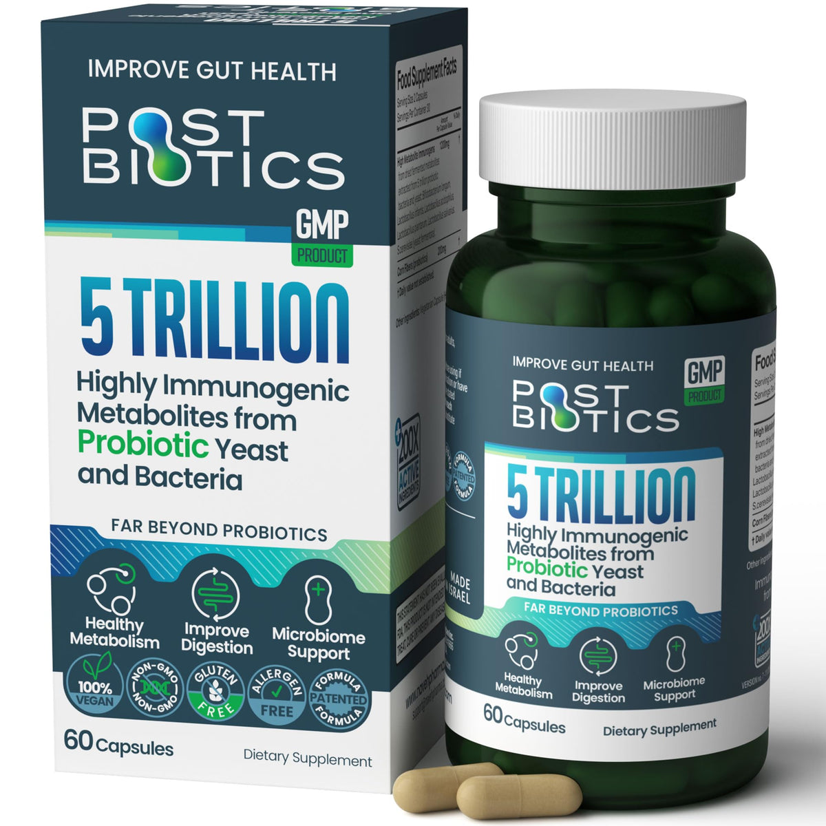 NAVEH PHARMA Adult Postbiotics Capsules for Women and Men | Postbiotics for Gut Health with 200X Ingredients Than Probiotic and Prebiotic | Supports Immunity, Digestion, Microbiome & Metabolism NAVEH PHARMA buy supplements Au