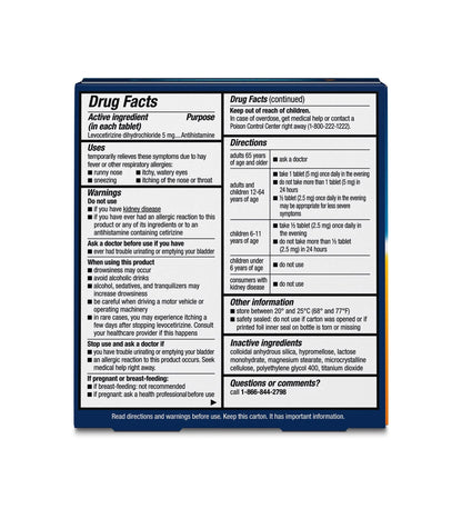 Xyzal 24 Hour Allergy Relief Medicine, Original Prescription Strength Antihistamine, Levocetirizine Dihydrochloride Tablets, 5 mg, 90 Count Xyzal buy supplements Au