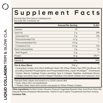 Codeage Liquid Collagen Supplement Chocolate Flavor, Beauty Trim & Glow Liposomal Collagen Peptides, CLA Conjugated Linoleic Acid, Hyaluronic Acid, Vitamin E, Hydrolyzed, Non-GMO, 15.22 fl oz CodeageBuy Supplements Australia