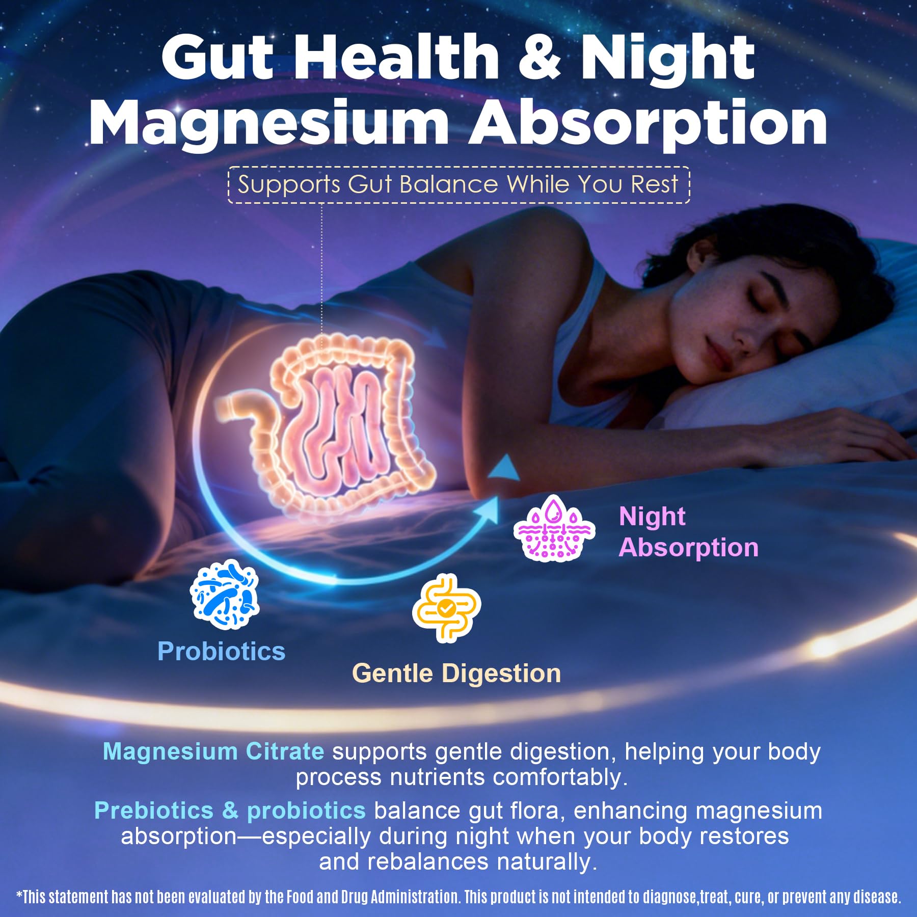 Full Spectrum Magnesium Glycinate Complex 21 in 1 Gummies for Deep Calm Sleep, 12 Forms Magnesium Citrate Malate Taurate Orotate for Women Men + Probiotics w/Ashwagandha, L-Theanine, GABA, 120Cts Nextdia buy supplements Au